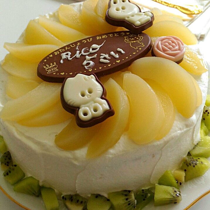 長女Rico☆5歳誕生日ケーキ～定番スポンジケーキ